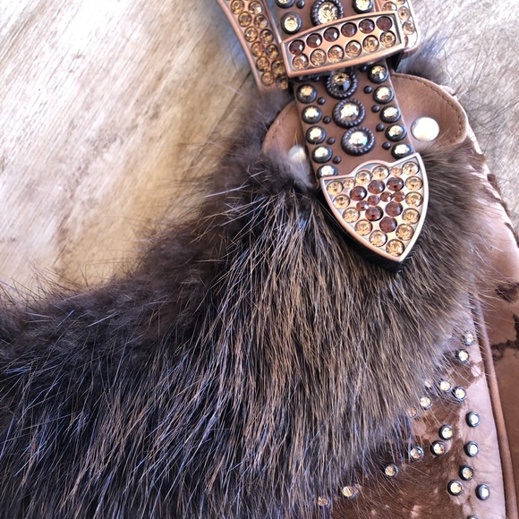 KIPPYS🇺🇸CA Handmade Steer Hide Fur Western Bag - Picture 8 of 10